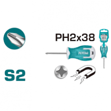 مفك يد كوتش صليبة عجوز 38 ×PH2 ماركة TOTAL
